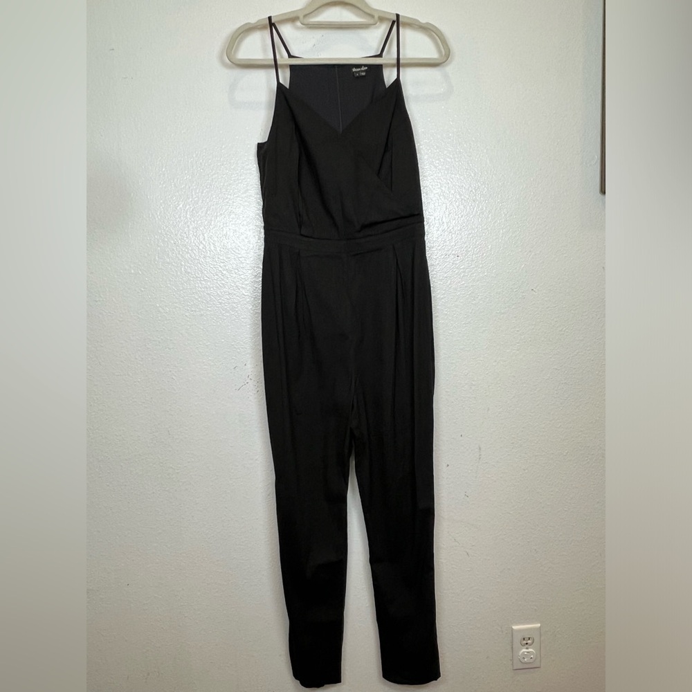 Steven Alan Black Linen Blend V-neck Cami Jumpsuit Size‎ 4.